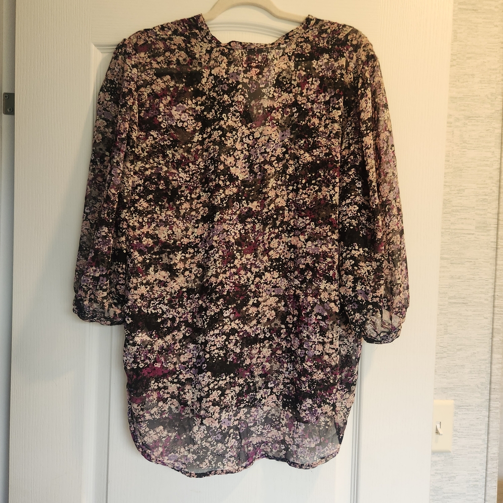 Elle Floral Blouse Size XL Euc - Picture 4 of 5